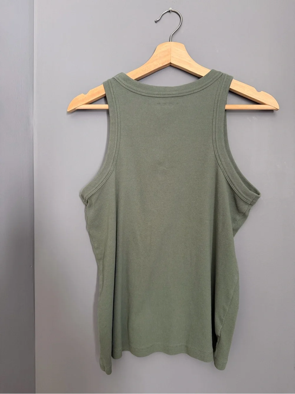 LOFT Olive Ribbed Tank Top - Picture 2 of 3